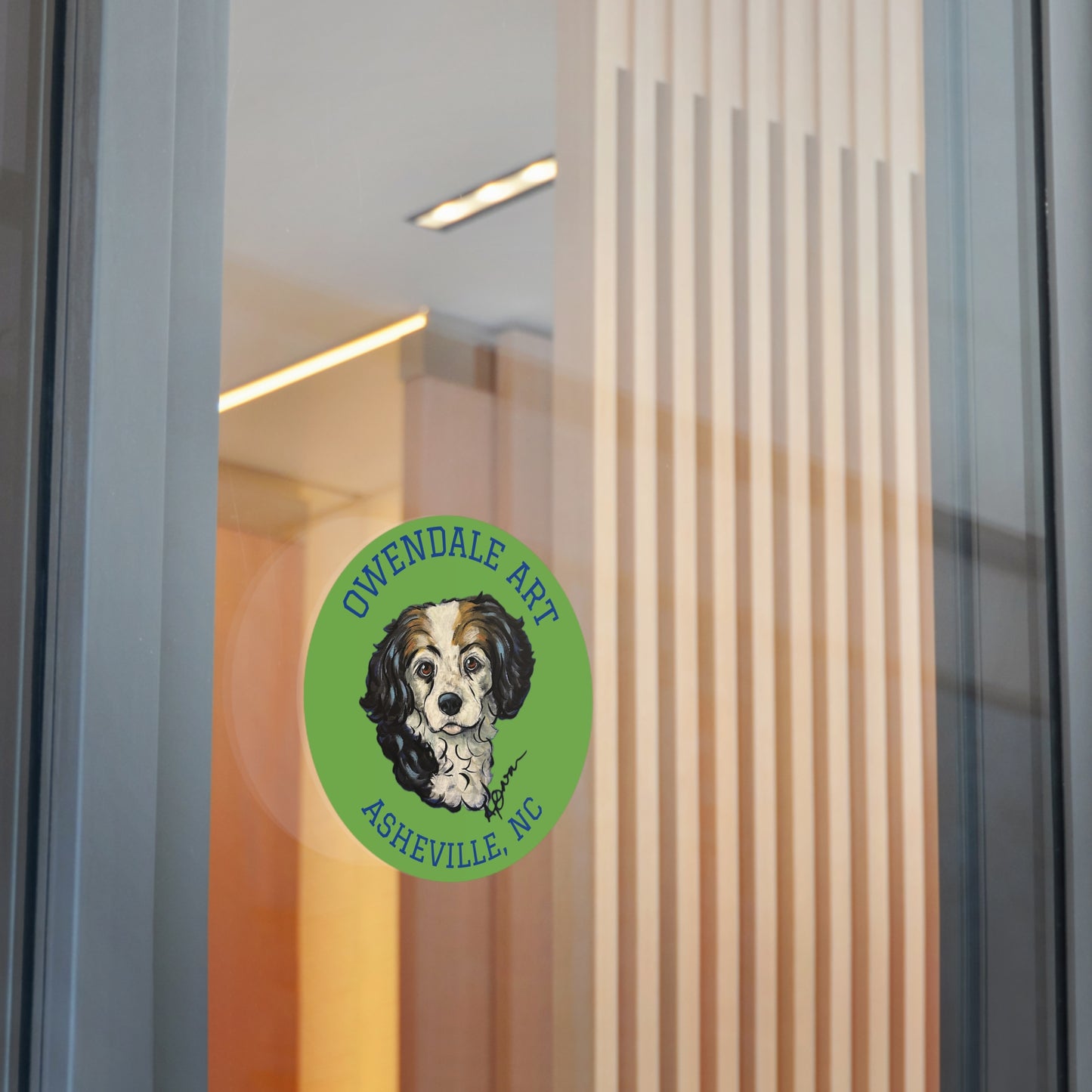 Dog Lover's Round Vinyl Sticker, Cute Pet Decor, Asheville NC Gift, Custom Dog Art, Fun Animal Sticker Collection