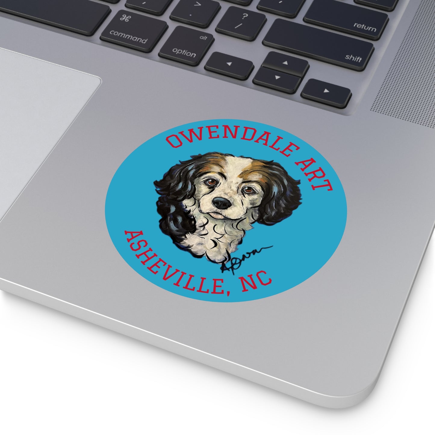 Copy of Dog Lover's Round Vinyl Sticker, Cute Pet Decor, Asheville NC Gift, Custom Dog Art, Fun Animal Sticker Collection