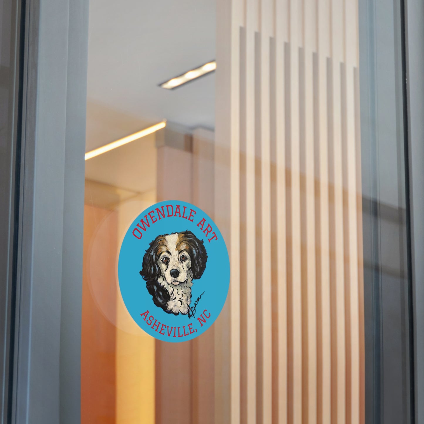 Copy of Dog Lover's Round Vinyl Sticker, Cute Pet Decor, Asheville NC Gift, Custom Dog Art, Fun Animal Sticker Collection