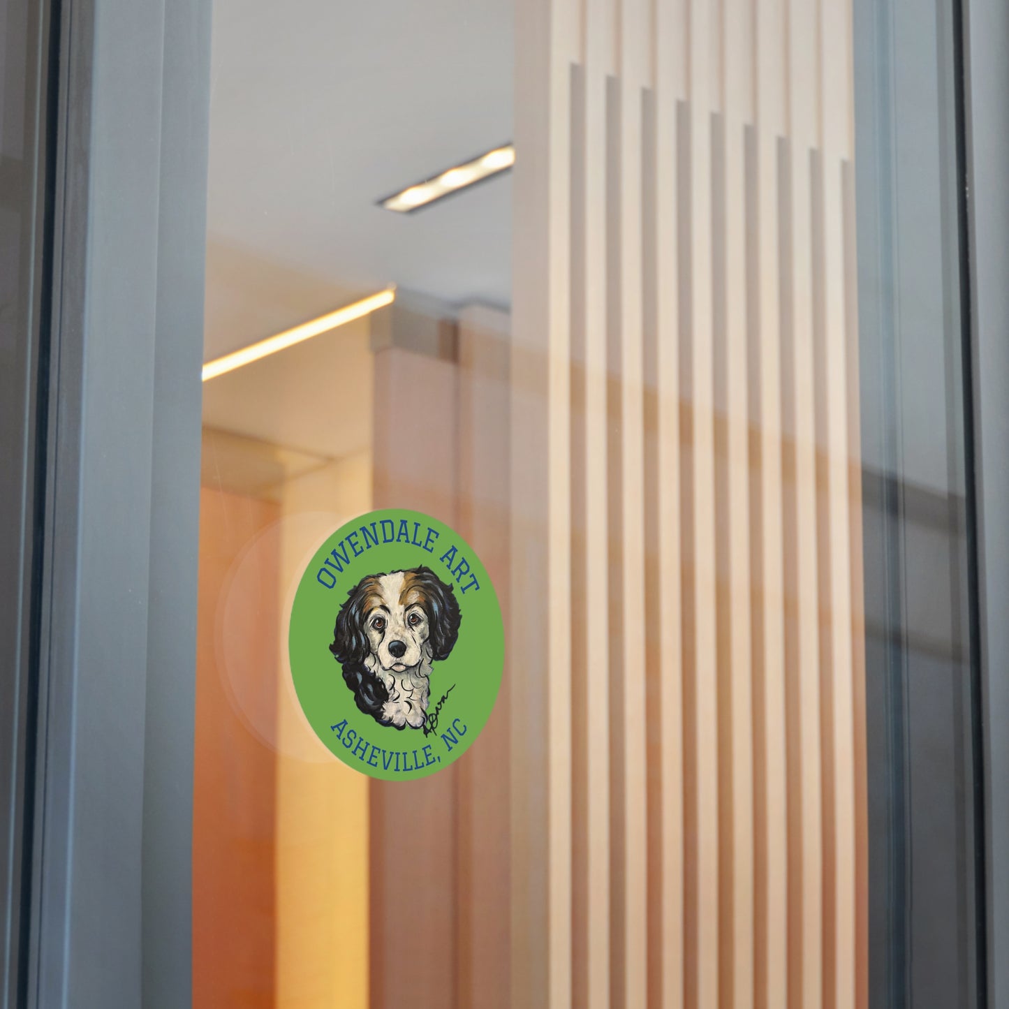 Dog Lover's Round Vinyl Sticker, Cute Pet Decor, Asheville NC Gift, Custom Dog Art, Fun Animal Sticker Collection