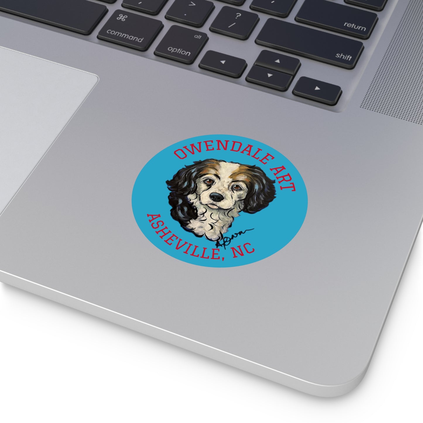 Copy of Dog Lover's Round Vinyl Sticker, Cute Pet Decor, Asheville NC Gift, Custom Dog Art, Fun Animal Sticker Collection