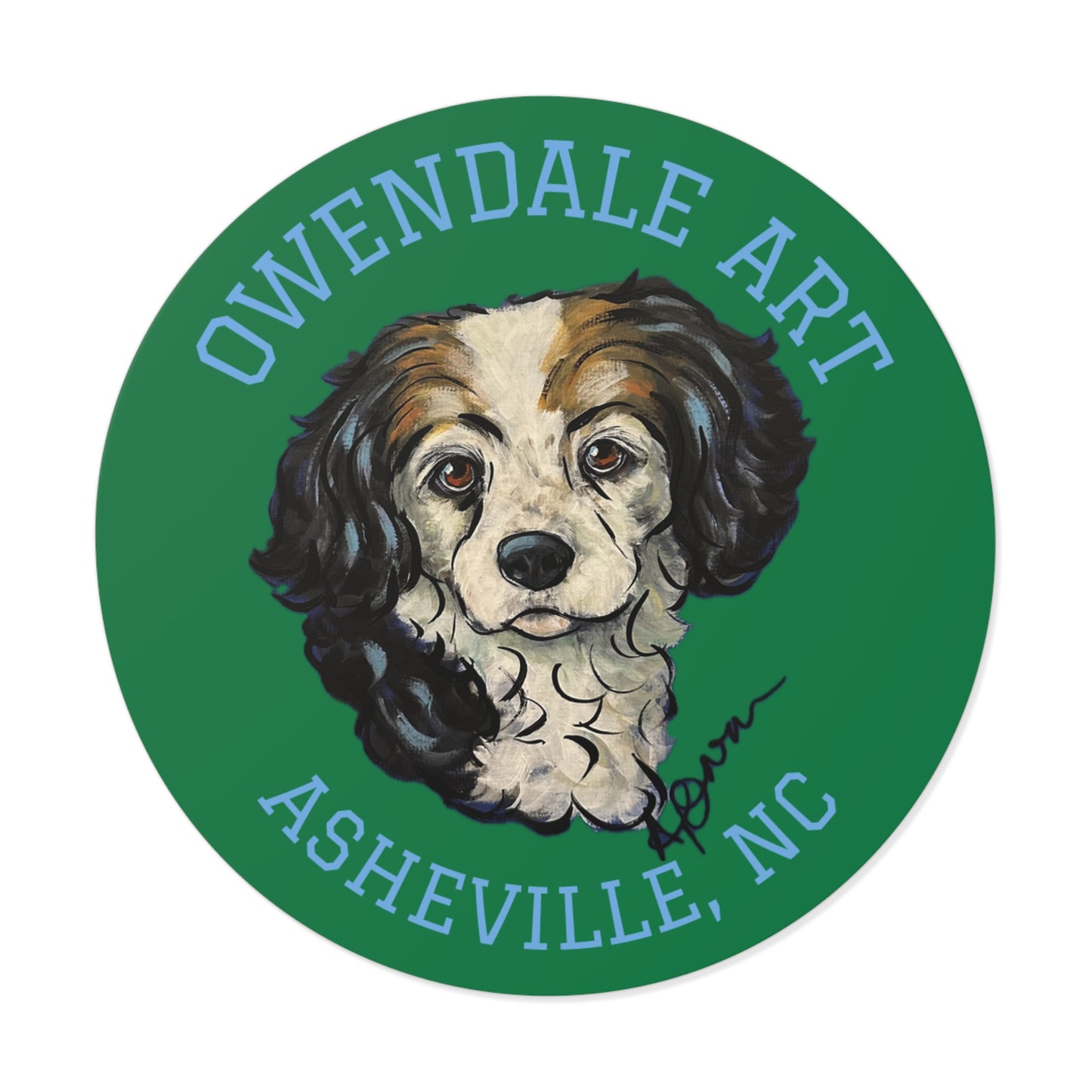 Copy of Dog Lover's Round Vinyl Sticker, Cute Pet Decor, Asheville NC Gift, Custom Dog Art, Fun Animal Sticker Collection