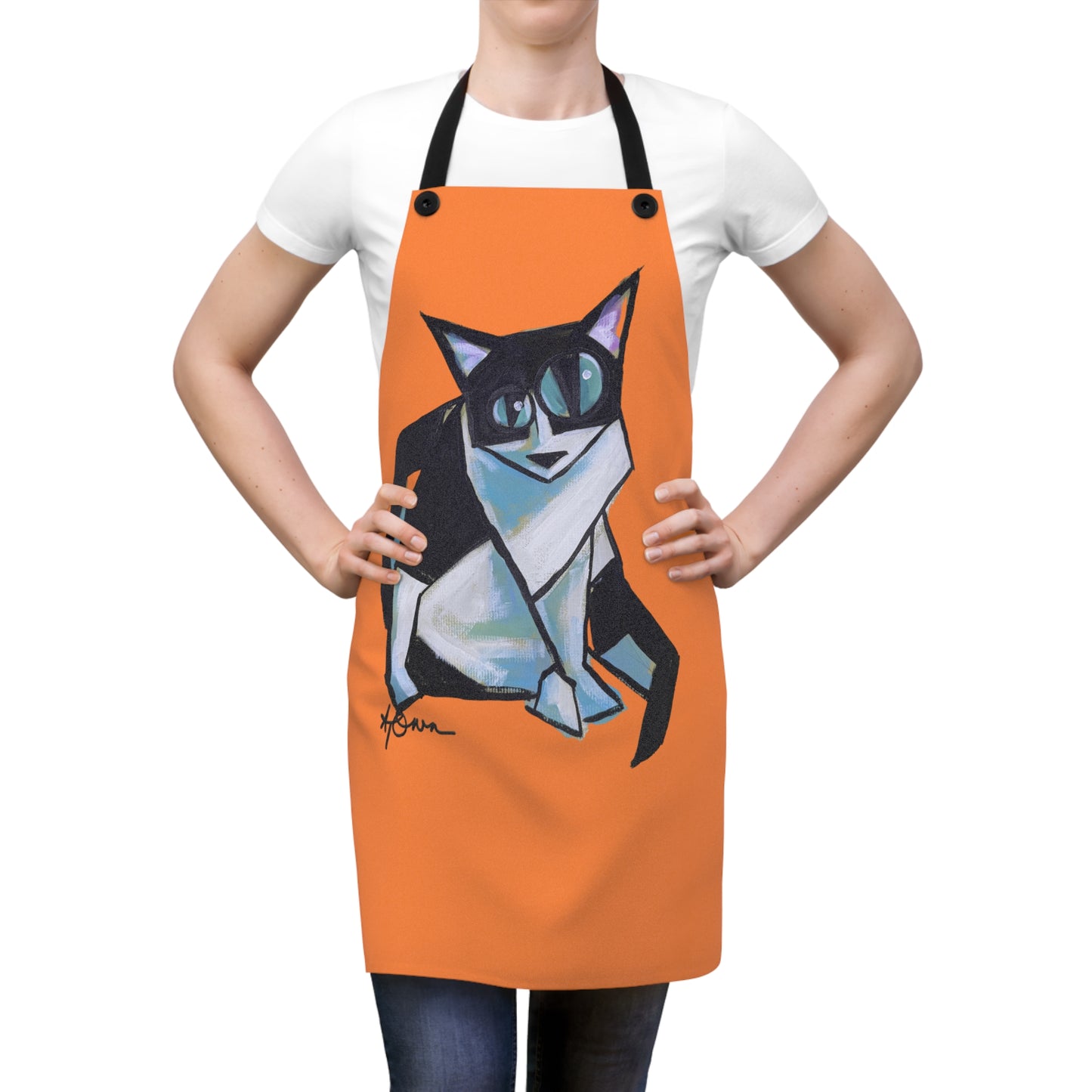 Whimsical Cat Apron, Fun Kitchen Attire, Great Gift for Cat Lovers, Perfect for Baking, Cooking, or BBQs