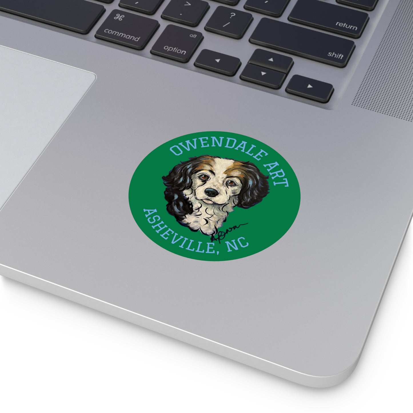 Copy of Dog Lover's Round Vinyl Sticker, Cute Pet Decor, Asheville NC Gift, Custom Dog Art, Fun Animal Sticker Collection