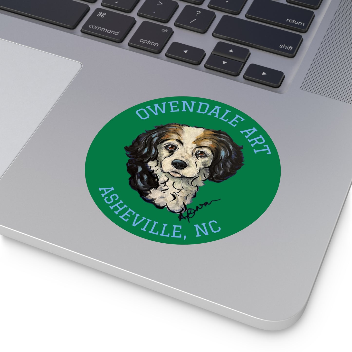 Copy of Dog Lover's Round Vinyl Sticker, Cute Pet Decor, Asheville NC Gift, Custom Dog Art, Fun Animal Sticker Collection