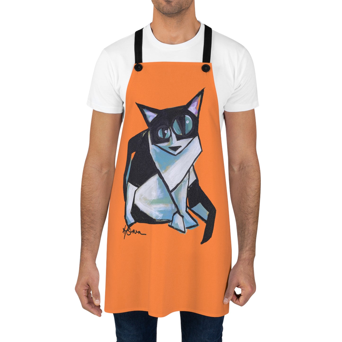 Whimsical Cat Apron, Fun Kitchen Attire, Great Gift for Cat Lovers, Perfect for Baking, Cooking, or BBQs