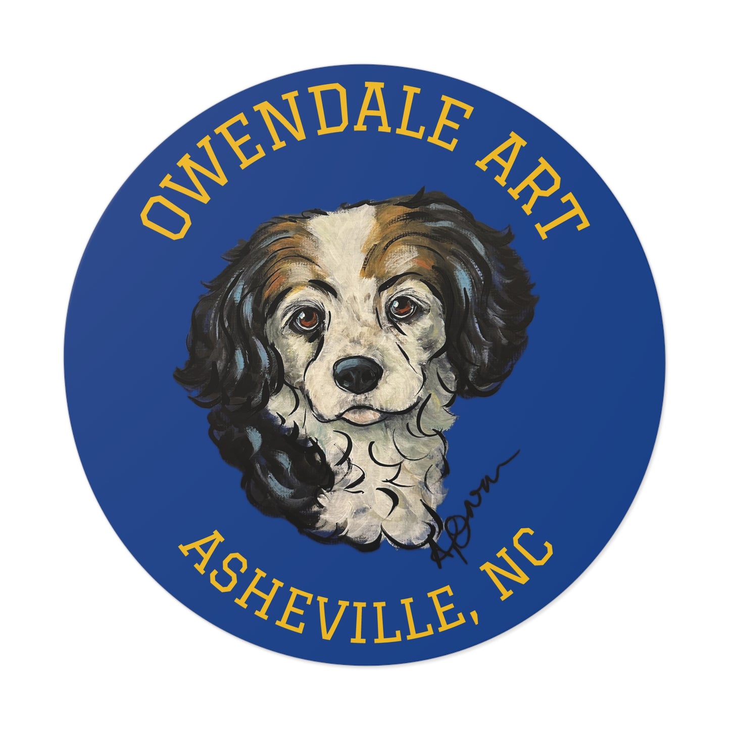 Copy of Dog Lover's Round Vinyl Sticker, Cute Pet Decor, Asheville NC Gift, Custom Dog Art, Fun Animal Sticker Collection