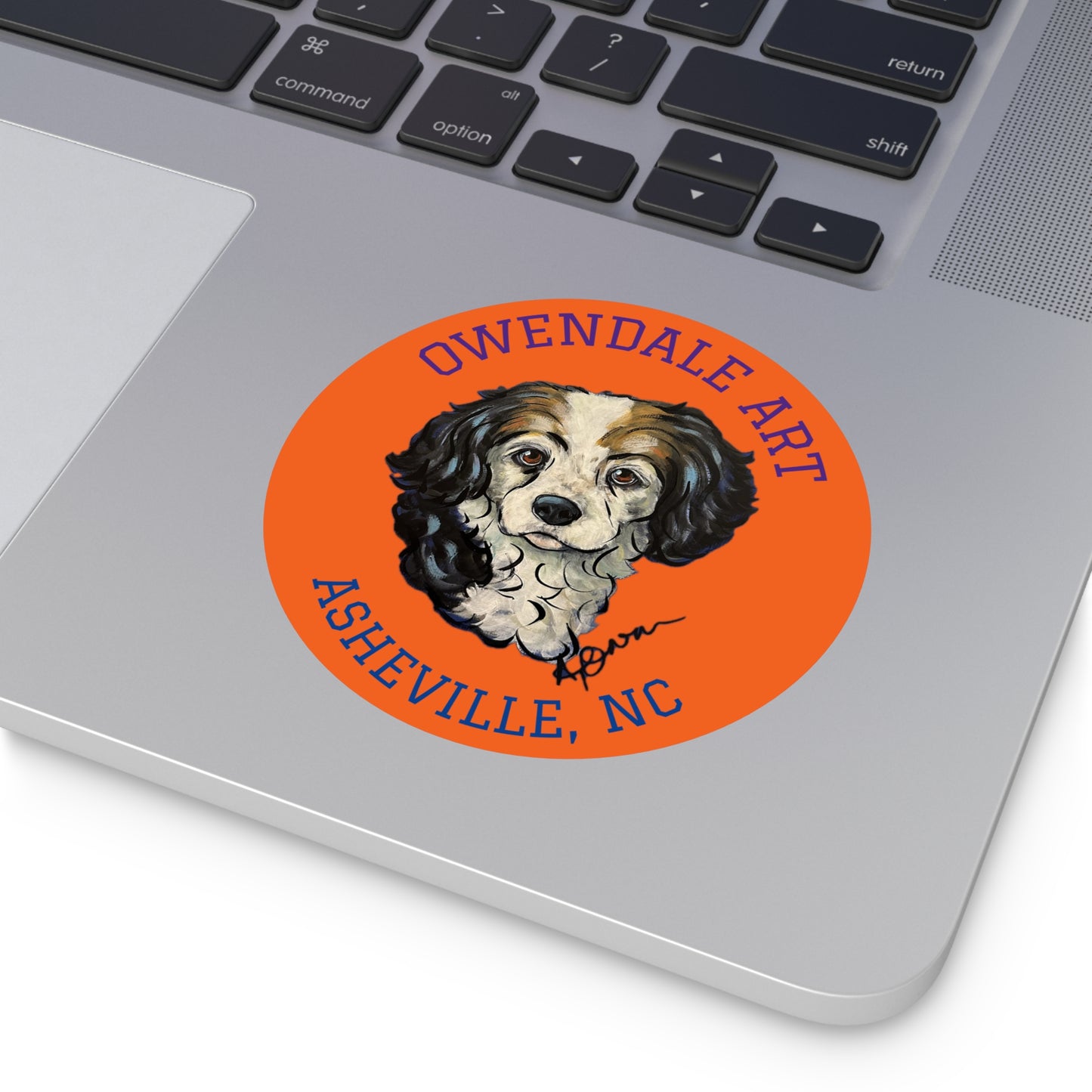 Copy of Dog Lover's Round Vinyl Sticker, Cute Pet Decor, Asheville NC Gift, Custom Dog Art, Fun Animal Sticker Collection