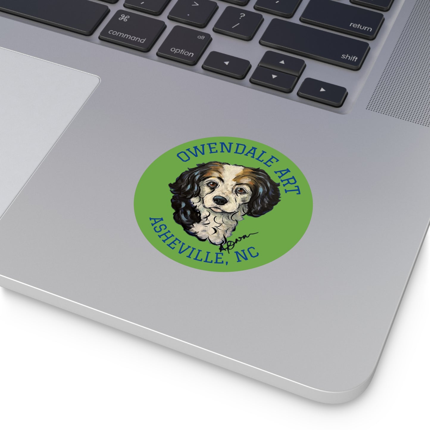 Dog Lover's Round Vinyl Sticker, Cute Pet Decor, Asheville NC Gift, Custom Dog Art, Fun Animal Sticker Collection
