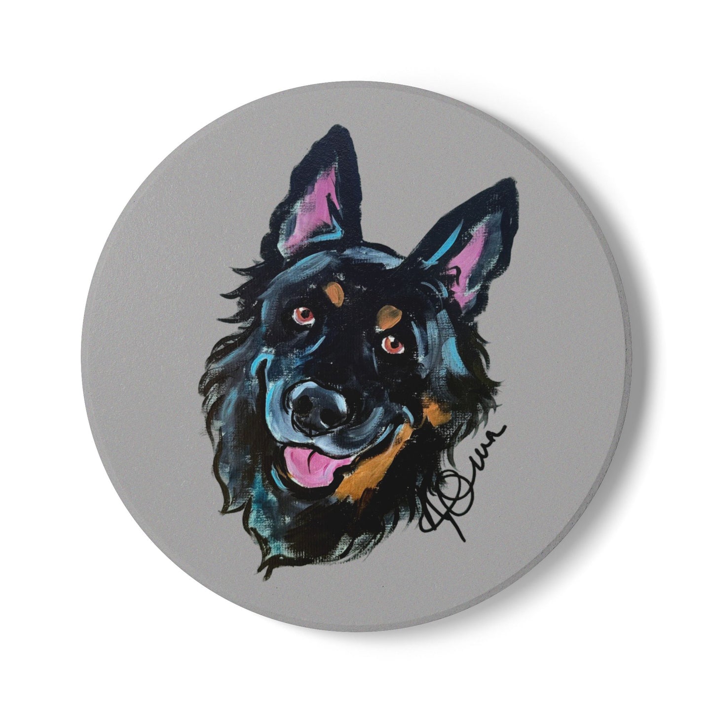 Custom Dog Portrait Ceramic Coaster, Pet Lover Gift, Home Decor, Dog Mom Gift, Cute Animal Coaster, Kitchen Accessory