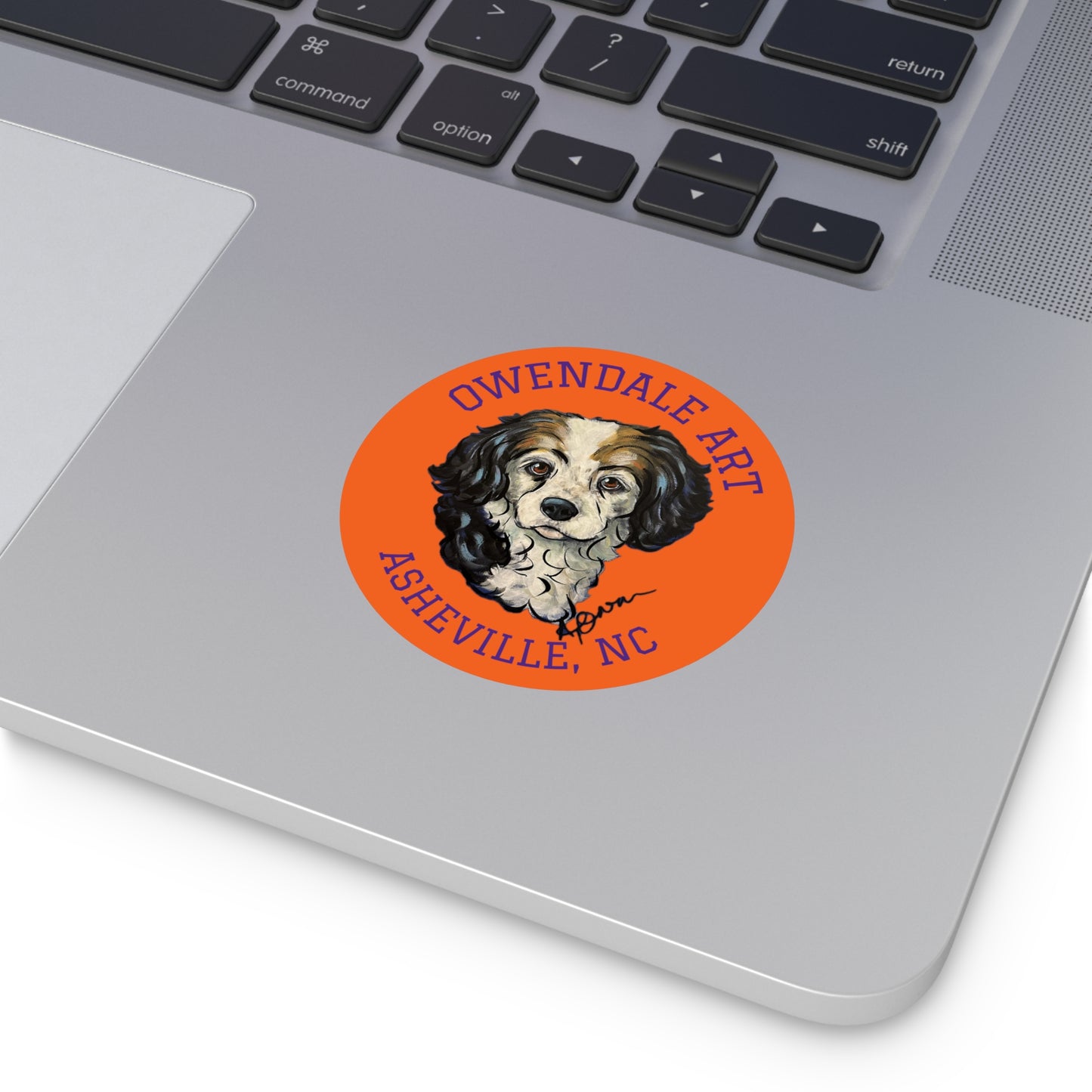 Copy of Dog Lover's Round Vinyl Sticker, Cute Pet Decor, Asheville NC Gift, Custom Dog Art, Fun Animal Sticker Collection