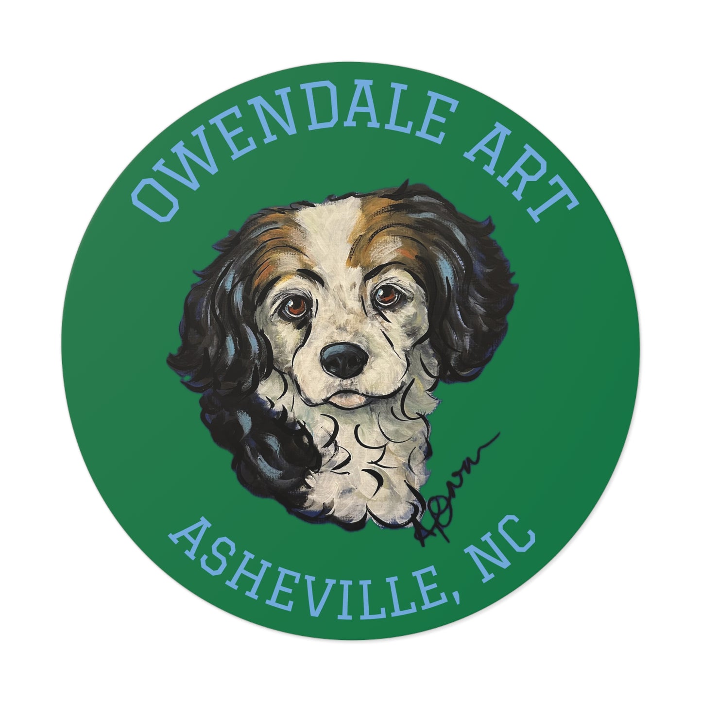 Copy of Dog Lover's Round Vinyl Sticker, Cute Pet Decor, Asheville NC Gift, Custom Dog Art, Fun Animal Sticker Collection
