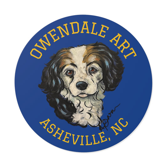Copy of Dog Lover's Round Vinyl Sticker, Cute Pet Decor, Asheville NC Gift, Custom Dog Art, Fun Animal Sticker Collection