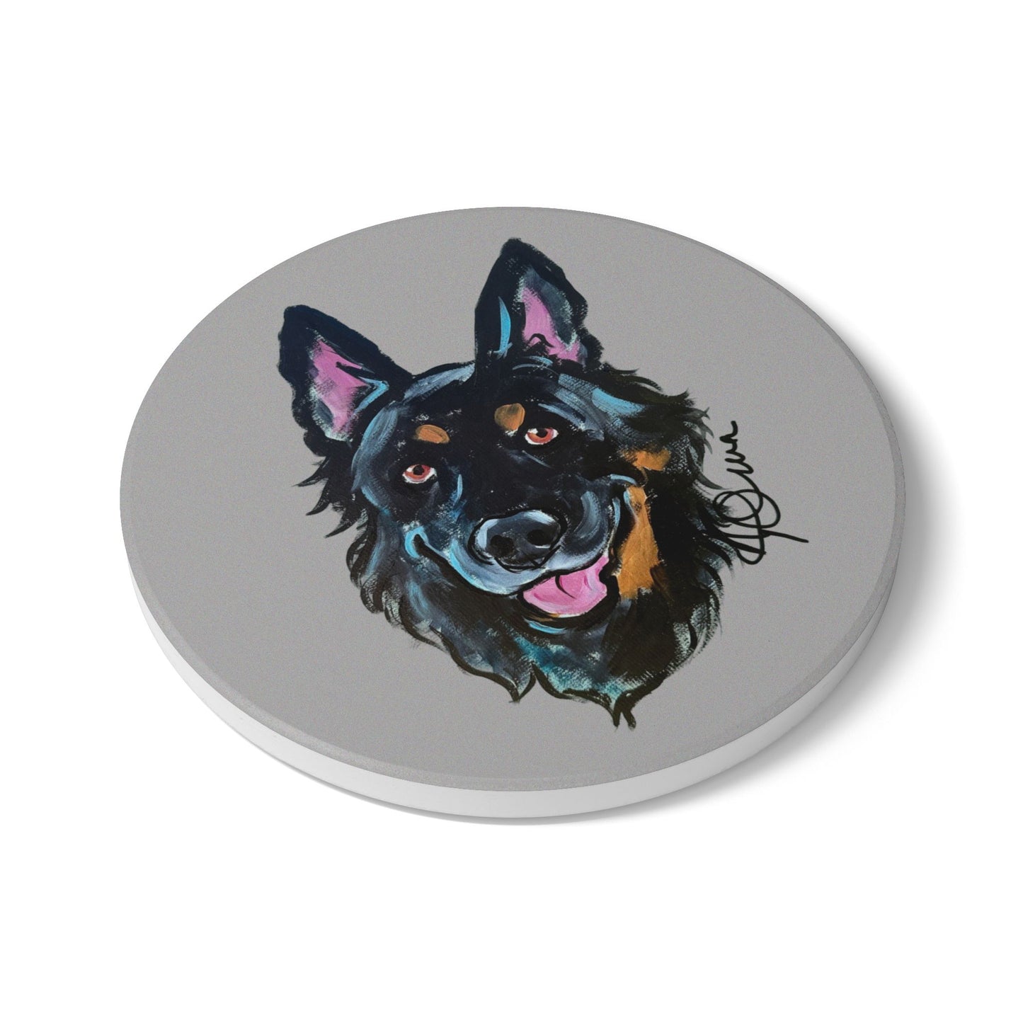 Custom Dog Portrait Ceramic Coaster, Pet Lover Gift, Home Decor, Dog Mom Gift, Cute Animal Coaster, Kitchen Accessory