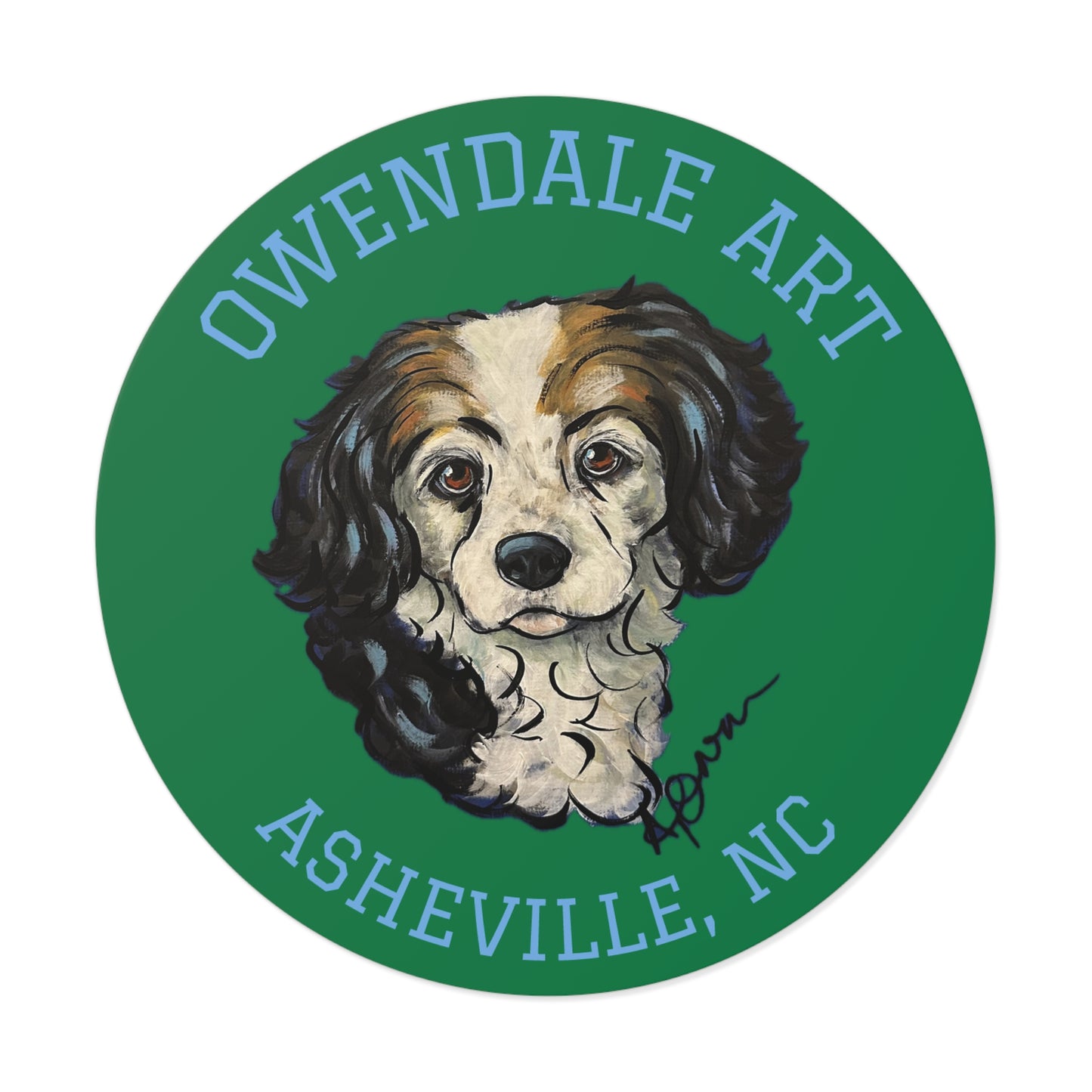 Copy of Dog Lover's Round Vinyl Sticker, Cute Pet Decor, Asheville NC Gift, Custom Dog Art, Fun Animal Sticker Collection