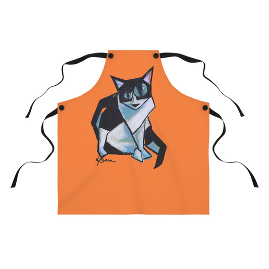 Whimsical Cat Apron, Fun Kitchen Attire, Great Gift for Cat Lovers, Perfect for Baking, Cooking, or BBQs