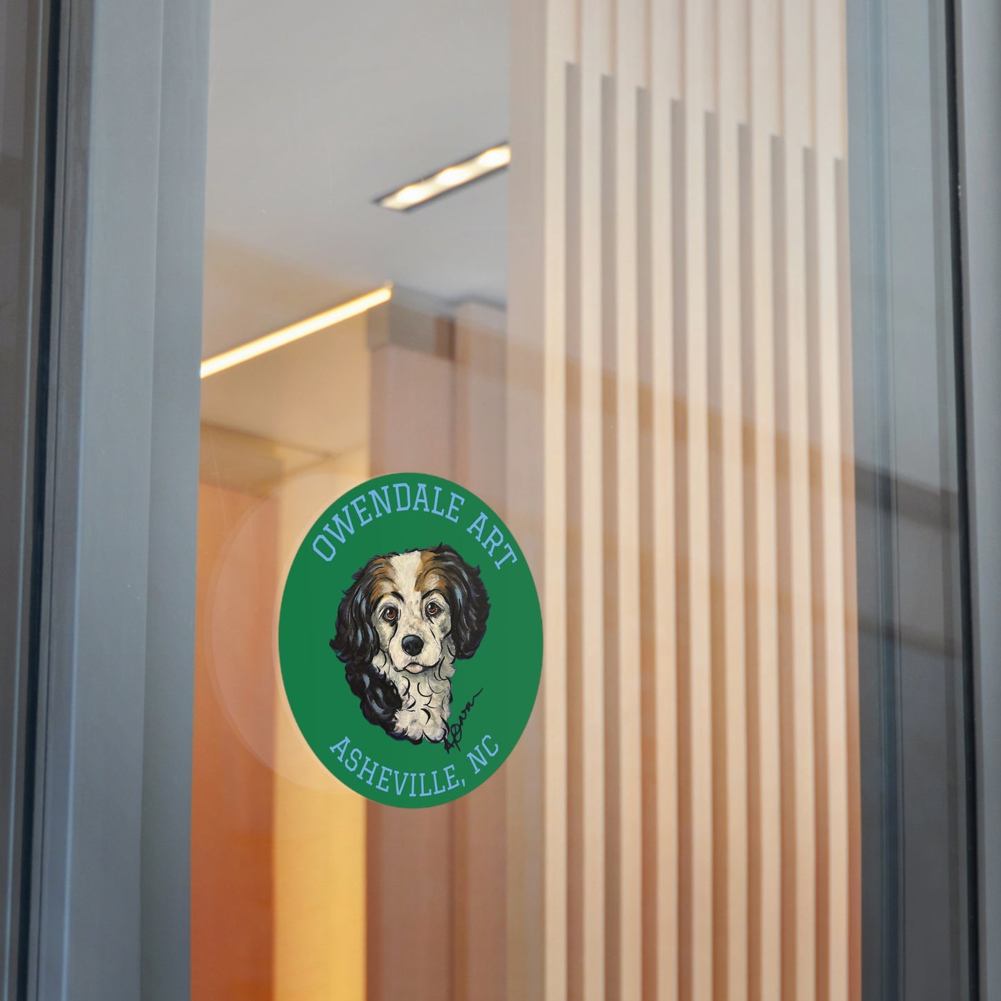 Copy of Dog Lover's Round Vinyl Sticker, Cute Pet Decor, Asheville NC Gift, Custom Dog Art, Fun Animal Sticker Collection