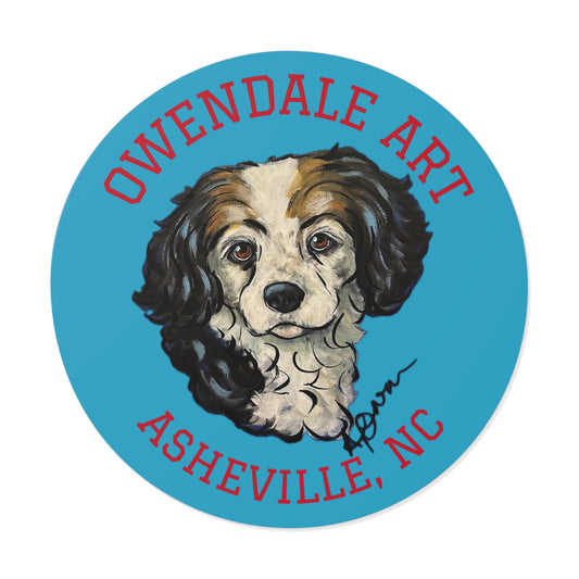 Copy of Dog Lover's Round Vinyl Sticker, Cute Pet Decor, Asheville NC Gift, Custom Dog Art, Fun Animal Sticker Collection