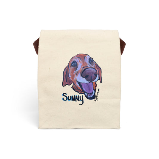 Sunny Dog Canvas Lunch Bag, Cute Pet Lunch Tote, Personalized Gift for Dog Lovers, Eco-friendly Snack Bag, Fun Animal Accessory